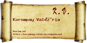 Korompay Valéria névjegykártya